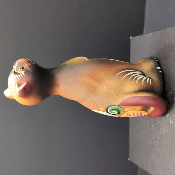 VGT, Mexican Tonala Folk Art Pottery Cat Figurine. - Picture 6 of 9